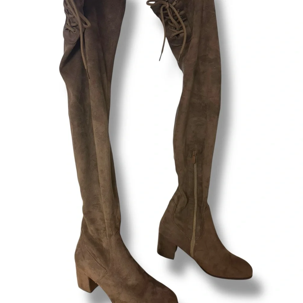 Dream Pairs Laurence Over‎ The Knee Thigh High Chunky Heel Boots Sz 9.5 EUC
